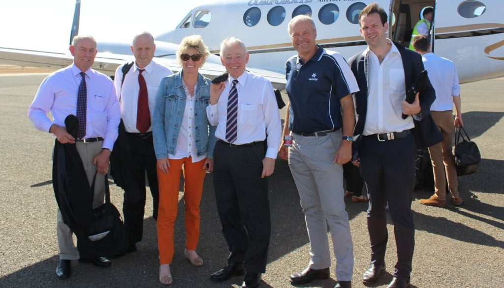 From left to right: Max Rheese, Senator David Leyonhjelm, Jennifer Marohasy, Senator Bob Day, the pilot (Chris), and Senator Matt Canavan. 