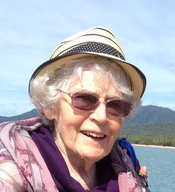 Aunty Diana, on her birthday, four years ago, just north of Cairns. 